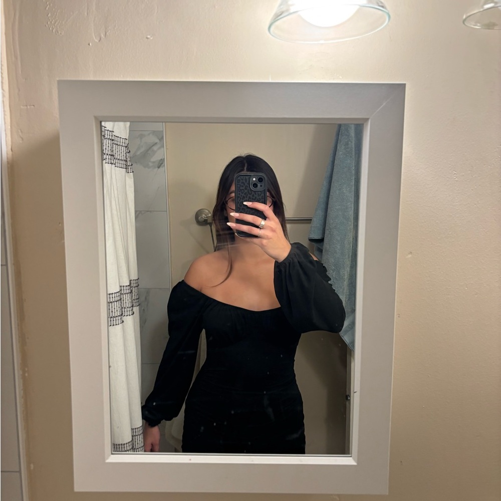 SHEIN Black Long Sleeve Dress